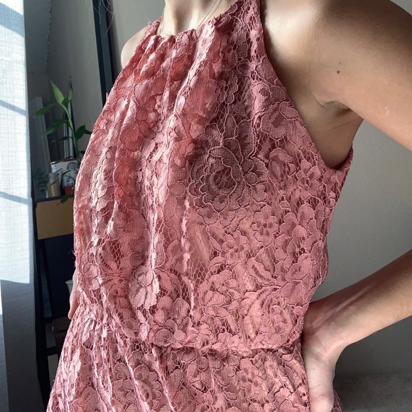 Dusty Rose Lace Dress - Picture 7 of 9
